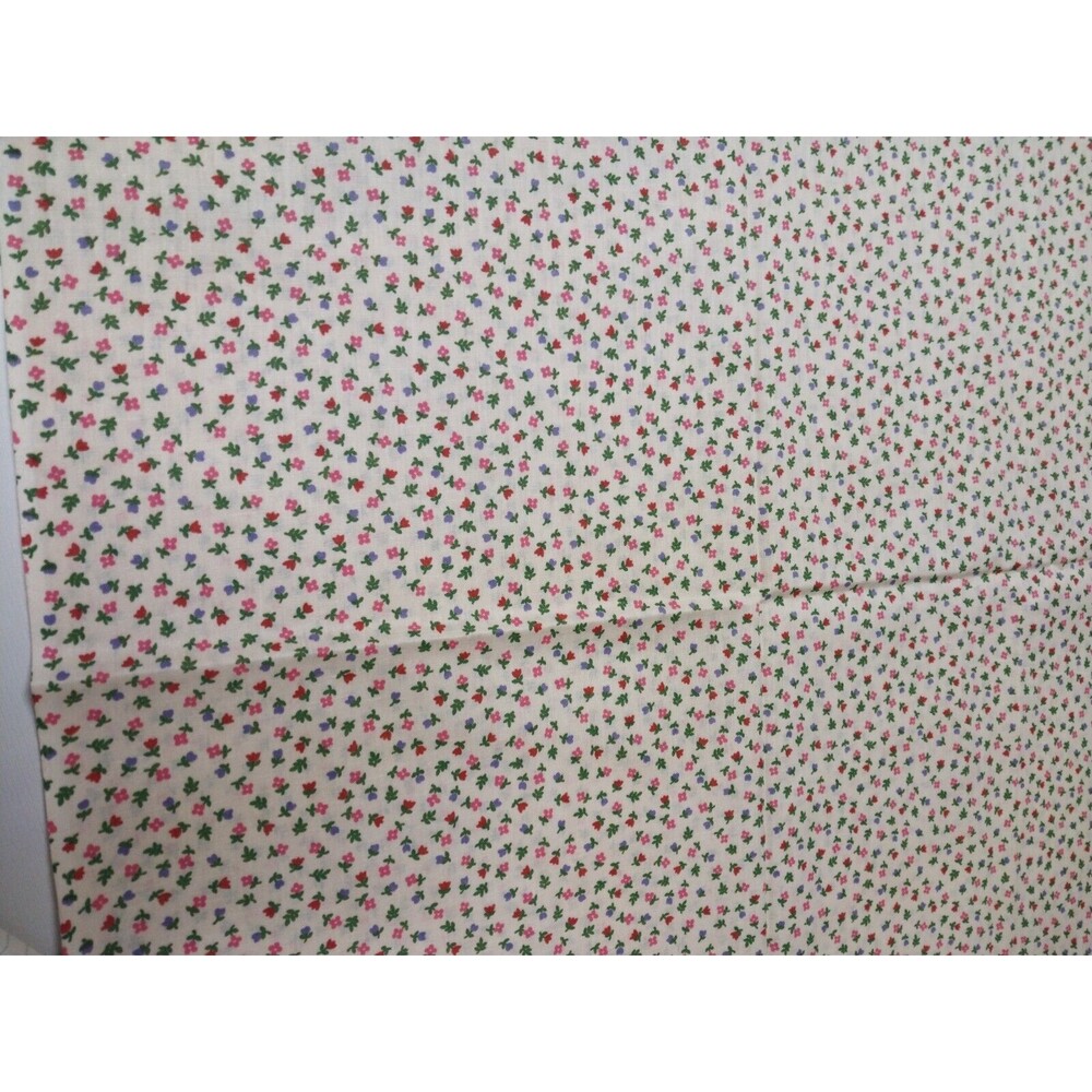 1/2 Yard Cotton Fabric Yellow Background with Flowers
